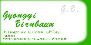 gyongyi birnbaum business card